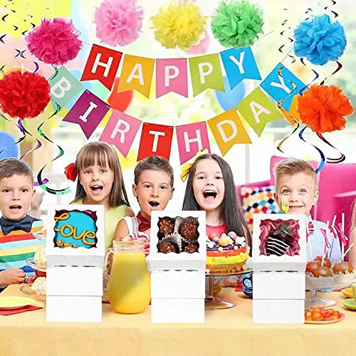 RomanticBaking 3.2" x 3.2" x 1.5" 50PCS Mini Bakery Boxes with Window - color: White