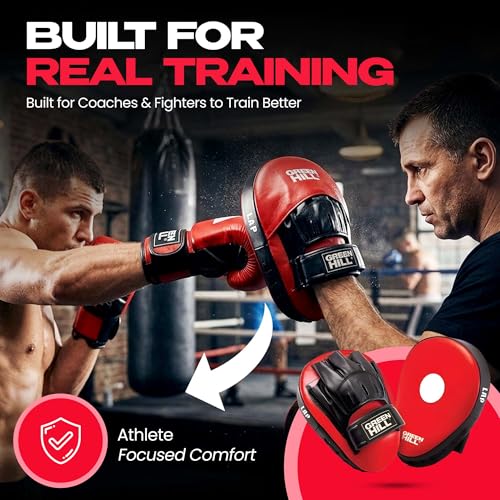 Green Hill Focus Mitts Boxing Pads - color: 5039 RED/BLACK