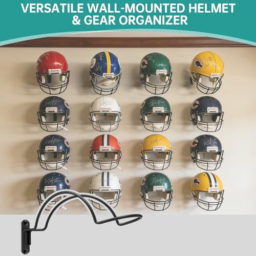 2 Pcs Wall Mounted Helmet Rack Storage Display Rack Hanger, Motorcycle Helmet Holder for Equestrian/Baseball/Iron Man/Scout Trooper/HockeyHelmet(No Helmet) - size: 2 PCS