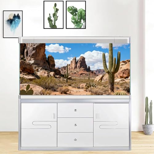 48"x24" 3PCS Bearded Dragon Tank Background – Polyester Fabric Reptile Terrarium Background for Aquarium, Fish Tank & Vivarium, Bubble-Free & Non-Reflective 889