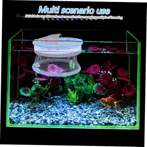 Toyvian 2pcs Transparent Fish Breeder Box Nylon Floating Mesh Nursery Tank for Guppy Egg Incubation for Aquarium Betta Clownfish Fry Easy to Clean Monitor