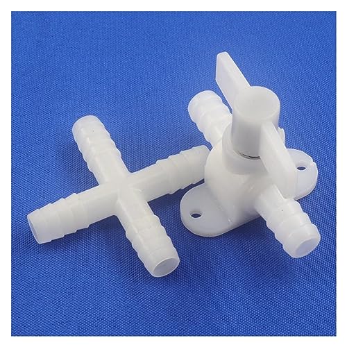 10pcs 10mm Plastic Barbed Cross Connectors Aquarium Fish Tank Tube Splitters Air Pump Soft Pipe Hose Connector