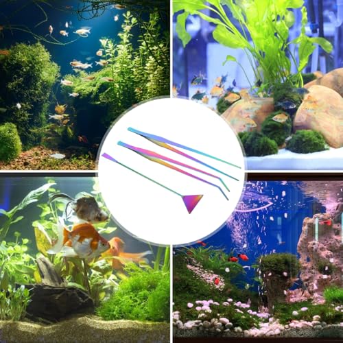 Sosoport 3pcs Aquarium Cleaning Tools Set Tweezers Spatula Kit for Fish Tank Maintenance