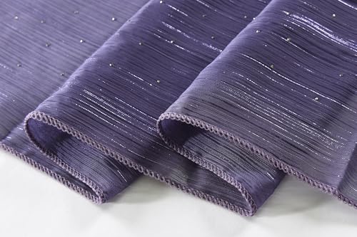 OurLore Chiffon Shawls Wraps for Women Sheer Glitter Scarf Sparkly Rhinestones Shoulder Sarong Cover Up Hijab for Wedding - color: Purple