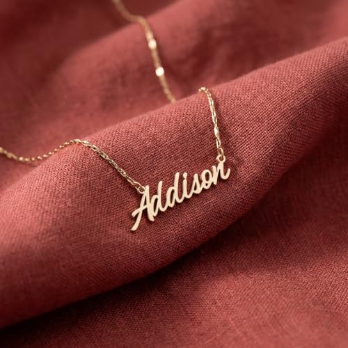Custom Arabic Name Necklace for Women, 14K Solid Gold or Gold Vermeil 925 Silver, Mothers Day Gift for Mom, Wife, Grandma, Christmas Jewelry for Women