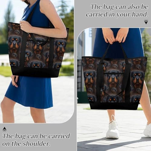 SWEET TANG Insulated Cooler Bag Rottweiler Grocery Bag for Travel Beach or Picnic - color: Pattern 93