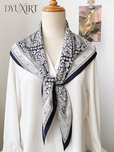 Triangle Shawls Scarf Head Hair Neck For Women Scarves Fashion Silk Feeling Lady Lightweight 51 * 23.6inch - color: K10-black and White Small Patterns(51*23.6inch)