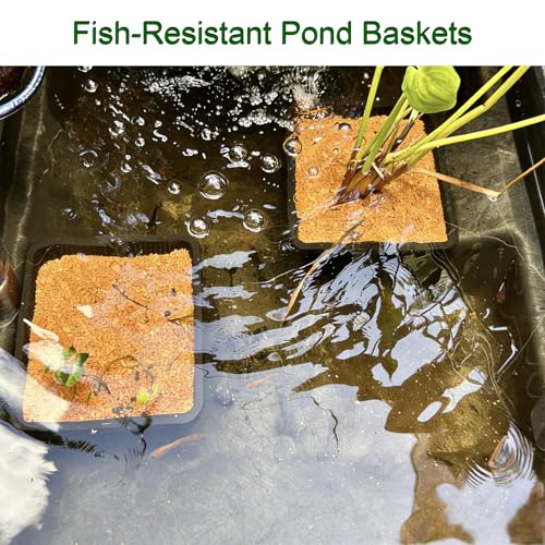 12 Pack Square Aquatic Plant Planter Basket - 7 Inch (18cm) Mesh Pond Plant Pots, Plastic Slotted Design for Water Garden, Aquaponics & Hydroponics Outdoor Use - style: 7" Square-12 PCS