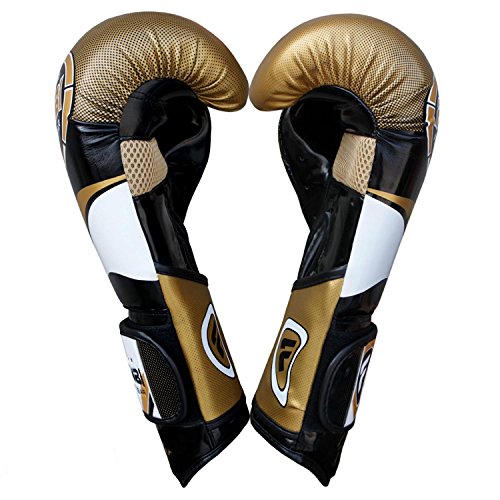 Farabi Pro Fighter Boxing Gloves Sparring Gym Bag Punching Focus Pad Mitts - color: Golden, size: 16Oz