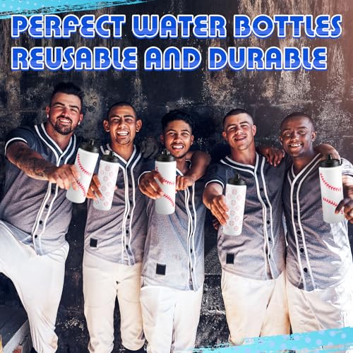 12 / 24 Pack Sports Water Bottles 20 oz Bottle Basketballs Party Favors Reusable Sports Squeeze Water Bottle for Party Favor Players Lovers Team Gifts Gym - style: Baseball
