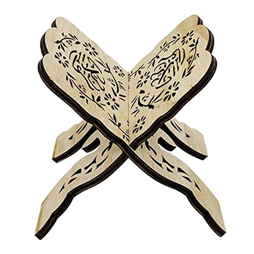 Folding Wooden Book Stand,Exquisite Engraving Muslim Book Holder,Islam Eid Quran Bible Carved Book Stand for Home Office,Religious Gift(1#) - color: 1#