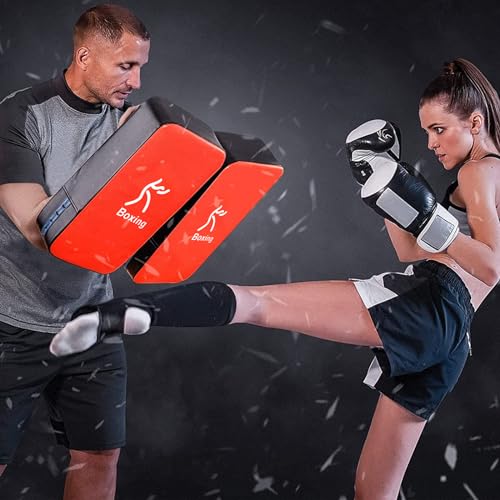 LuiceABC One Karate Taekwondo Boxing Kick Punch Adjustable Soft Shield Durable Training Pad for Boxing, Training and Protecting Your Palm, Wrist and Decreasing The Shock - color: Red