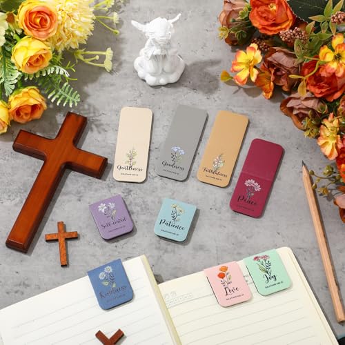 Tisancy 9 Pcs Christian Magnetic Bookmarks Bulk,Colorful - color: Colorful