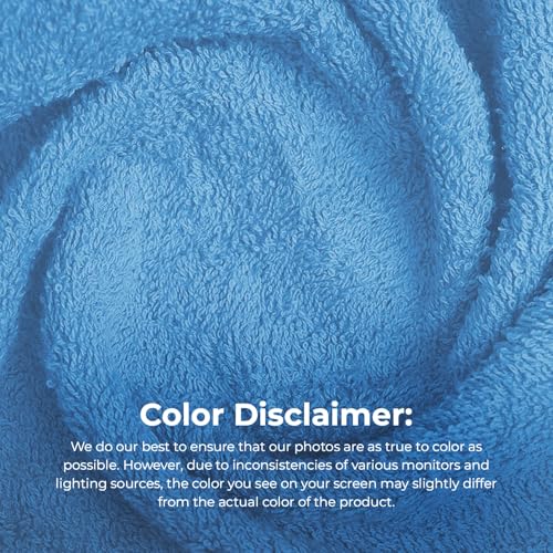 Avalon Towels Salon Towel - Sky Blue Hand Towels Bulk Pack of 24 - 100% Cotton Absorbent Spa, Facial & Gym Towel for Working Out - 16x27 Inches (Not Bleach Proof) - color: Skyblue