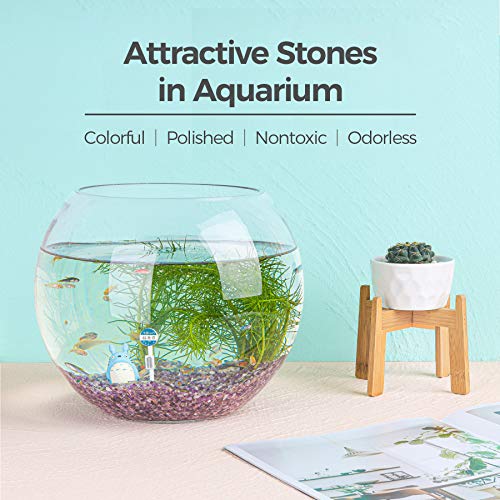 T4U Tumbled Chips Stones Crushed Crystal Quartz 2 LB, Irregular Shaped Gravels Pebble Healing Stones, DIY Smoothed Rock for Potted Plant,Resin Art,Vase Fillers Aquarium Gravel Rocks (Amethyst) - color: #1 - Amethyst, size: 2 LB