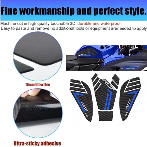 for YZF-R7 YZF R7 YZFR7 2021 2022Motorcycle Anti Slip Fuel Oil Tank Pad Side Knee Grip Decals Protector Pads Stickers Motorcycle Accessories (Blue)