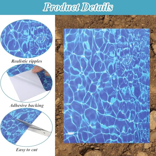 6 PCS Water Sticker, Self Adhesive Artificial Water Effect Sheet | Dollhouse & DIY Decor, Fake Lake Ocean River Scenery Stickers for Miniature Diorama Supplies