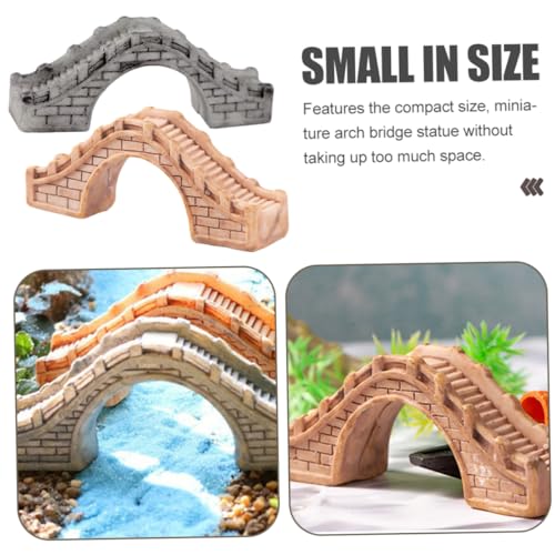 Holibanna 2pcs Artificial Landscape Bridge Ornament Resin Arch Bridge Aquarium Supplies for Fish Tank Decor