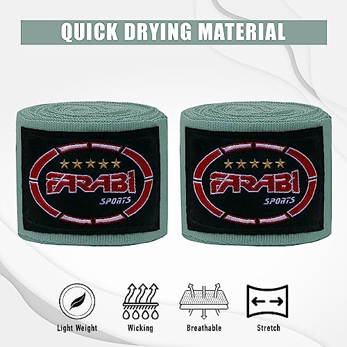 FARABI Kids Boxing Hand Wraps 100 Inches Long Junior Hand Wraps Boxing Hand Wraps Muay Thai Hand Wraps MMA Boxing Hand Wraps Men Boxing Hand Wraps Kids Boxing Hand Wraps Inner Gloves - color: Gray