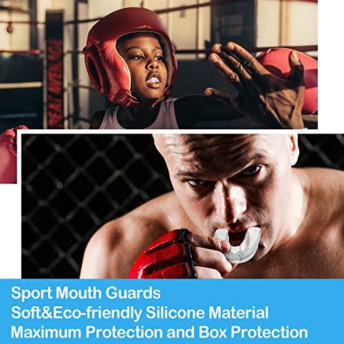 TOODOO 6 Pieces Braces Mouth Guard Kids Sports Mouth Guard for Kids Double Football Youth Mouthguards for Boxing Football Hockey Karate Basketball (Transparent) - color: Transparent