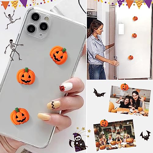 60 Pcs Halloween Resin Charms Pumpkin, DIY Mini Flatback Charms Pumpkin | Grimace Smile Pumpkins Miniature for Halloween Meeting, Phone Case, Fridge Table Decoration - style: MiniPumpkin 60PCS
