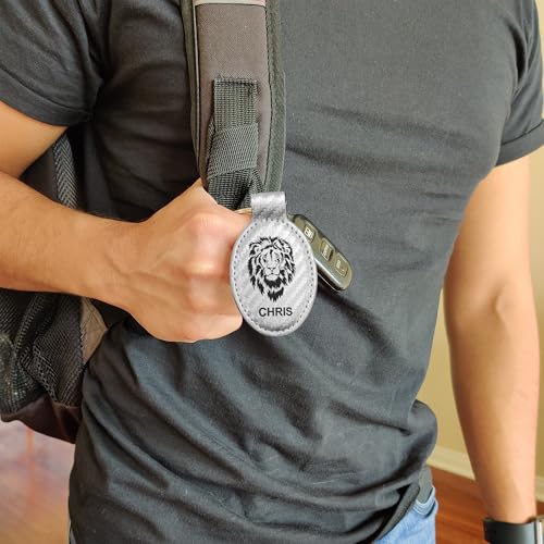 LaserGram Oval Keychain, Allah 1, Personalized Engraving Included (Carbon Fiber Silver) - color: Carbon Fiber Silver