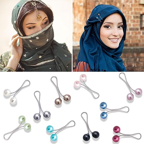 Joez Wonderful 24pc Cute Pearl Hijab Pins for Women, Shawl Scarf Clips & Pins for Muslim Hijab and Wedding Dress - color: 24pcs, 10 Colors