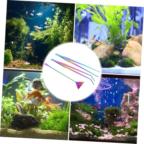 3pcs Aquarium Maintenance Tools Set Stainless Steel Tweezers Spatula Set for Fish Tank Cleaning Aquascaping