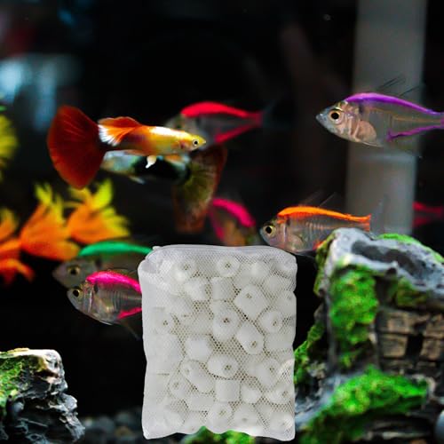 10 Pcs Reusable Bags with Zipper, 4 x 6 inch Mesh Filter Bags, Aquarium Filter Media Bag, Reusable Mesh Bags for Fish Tank Aquarium Filters