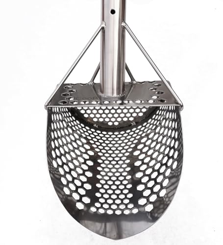 CooB Beach Sand Scoop Shovel Metal Detector Hunting Tool Monstrik v1 | Stainless Steel 1.5mm. Mixed Hexahedron 7-10mm Holes. Light and Strong Treasure Detecting Hunting Tool. Powered by CooB