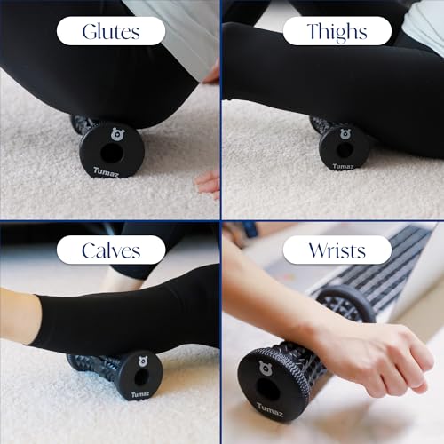 Tumaz Foot Roller for Deep Tissue Massage & Reflexology | Ergonomic Roller | Deep Tissue Massage | Reflexology | Portable Design | Ideal for Foot Recovery - color: Jewel (Black)