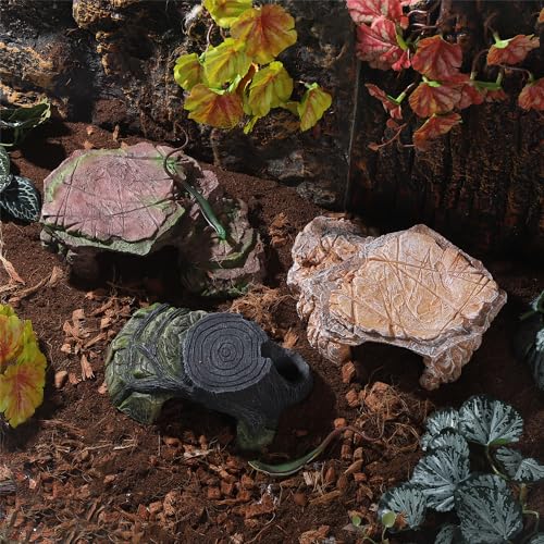 IBWell Turtle Basking Climbing Platform Aquarium Fish Tank Ornament Reptile Climbing Ramp Decorations for Salamanders Amphibians Newts, Terrace Tortoise Resting - SandyBrown - style: Sandy brown