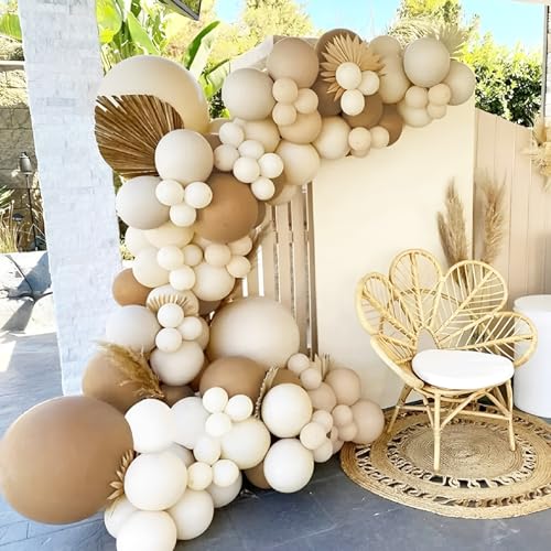Voircoloria 66pcs White Sand Latex Party Balloons, 12inch - color: 01 Sand White, size: 12 inch - 66pcs