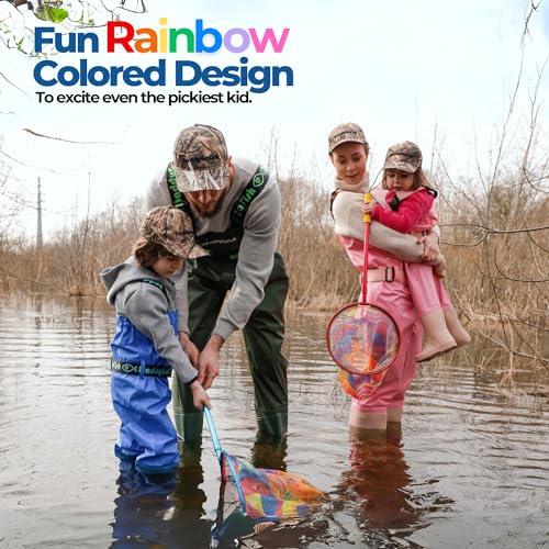 Kids Fishing Net - Extendable Telescopic Landing Net for Boy Girl Children Catching Small Fish Crab Shrimp Minnow Dragonfly Beach Pier Lake River Ocean - color: Style 1 (Blue)
