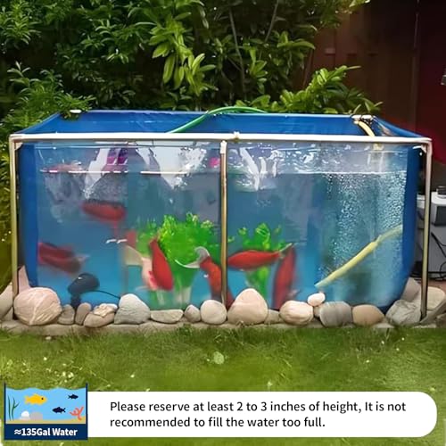PVC Fish KOI Aquarium Tank w/ Clear View Panel(47.3"L*31.5"W*23.6"H,135Gal) - size: 47 Inch