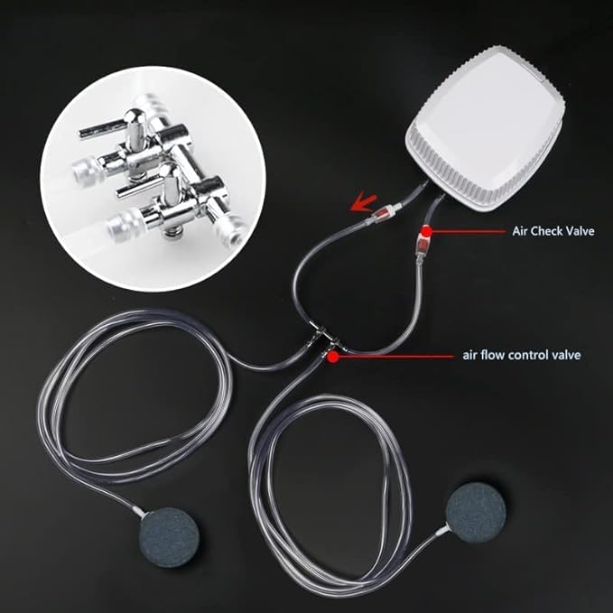 Aquarium Air Valve 3 Way Inline Manifold Air Flow Pump Tubing Splitter Lever Control Valve 3-Pack