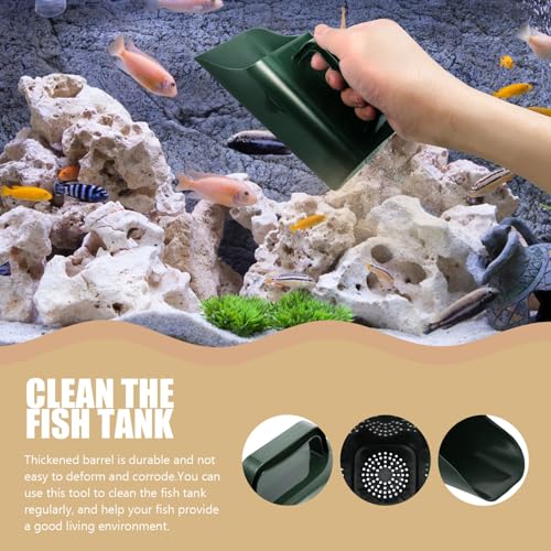 VICASKY Fish Tank Cleaning Tool Plastic Sand Scooper with Water-Permeable Design Aquarium Sediment Shovel for Substrate Maintenance and Gravel Removal in Home Aquariums
