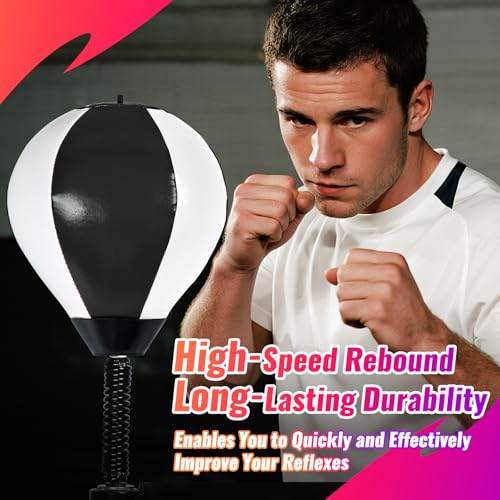 Boxing Speed Ball Universal 8mm Screw Replaceable Spare Sandbag for Dynamic and Enduring Training Sessions(Black White)