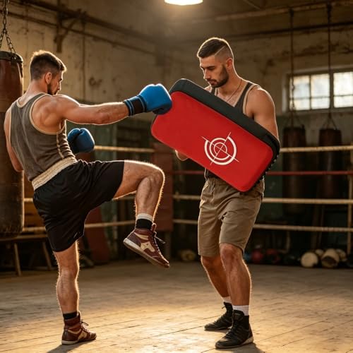 Kicking Strike Shield, 16.5" L x 8.7" W Muay Thai Pad Punching Pad for Martial Arts, Karate, Kickboxing, MMA, Taekwondo,Red