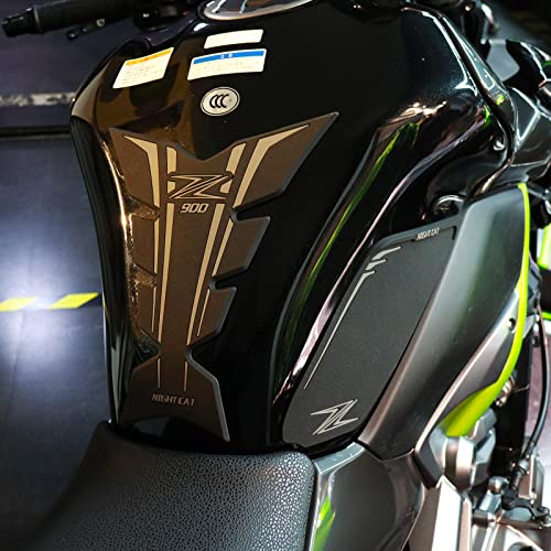 NIGHT CAT Motorcycle Gas Tank Protectors pad,Fuel Tank Protection Sticker,Compatible with Z900,Fuel Tank Side Traction mat,Anti-Slip(Z900 Black) - color: Z900 Black