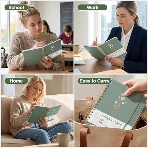 Ovesmusl Undated Daily Planner - 126 Days Hourly Schedule & To Do List - A5 Hardcover Spiral Notebook planner with stickers, Metal Corner Protectors & Back Pocket for Work & School, Bouquet - style: Bouquet