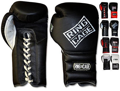 Mexican-Style GelTech Training Gloves with Mesh-Palm - Hook&Loop or Lace-up - style: Black/Red Leather – Hook&Loop