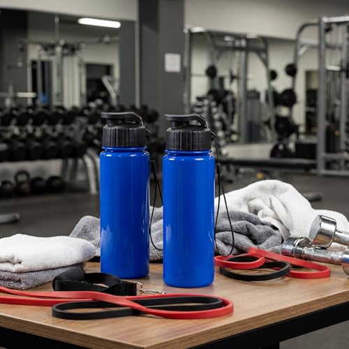 Mifoci 20 Pieces Water Bottle Bulk 17 oz Plastic Water Bottles Bulk Gym Sports Adults Reusable Large Bottles with Leak Proof Flip Top for Party Outdoor (Solid Blue) - color: Solid Blue