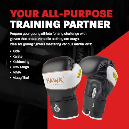 Kids Boxing Gloves for Kids Children Youth Punching Bag Kickboxing Muay Thai Mitts MMA Training Sparring Gloves - color: Black, size: 6 oz