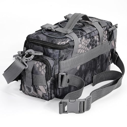 Sougayilang Fishing Tackle Bags - Fishing Tackle Storage Bags for Saltwater or Freshwater Fishing Gear - Padded Shoulder Strap - Tackle Box Bag Fishing Bag(Grey) - color: Grey without a 3600 Tackle Tray