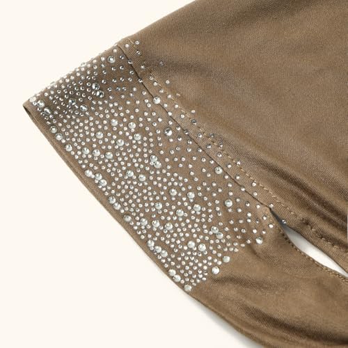 Hijab Undercaps Slouchy Beanies Cap Soft Hijab Caps Under Scarf for Women Muslim Jersey Inner Beain-Cap - color: Khaki