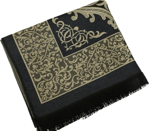 Premium Area Rug for Islamic Prayers - Muslim Prayer Mat and Rug for Men with Arabic Gifts - Traditional Islamic Prayer Rug Islam - سجادة صلاة Included - color: Navy Blue