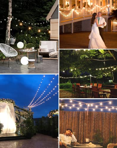 Zuske Outdoor String Lights Waterproof, 300FT Patio Lights with 146 Shatterproof G40 Globe Bulbs(6 Spare), Connectable Dimmable LED Hanging String Lights for Outside Backyard Porch Balcony (150FT x 2) - size: Electric-300FT