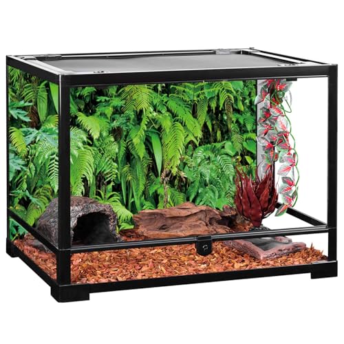 72x24 in Terrarium Backdrop Rainforest Plant Reptile Habitat Background | AWERT Lush Tropical Fern Leaves Vinyl Aquarium Terrarium Background - size: 72x24in/180x60cm