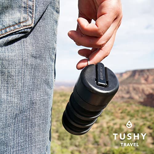 TUSHY Classic Bidet Combo Pack | 3.0 Brushed Nickel Toilet Seat Attachment & Jet Black Travel Bidet